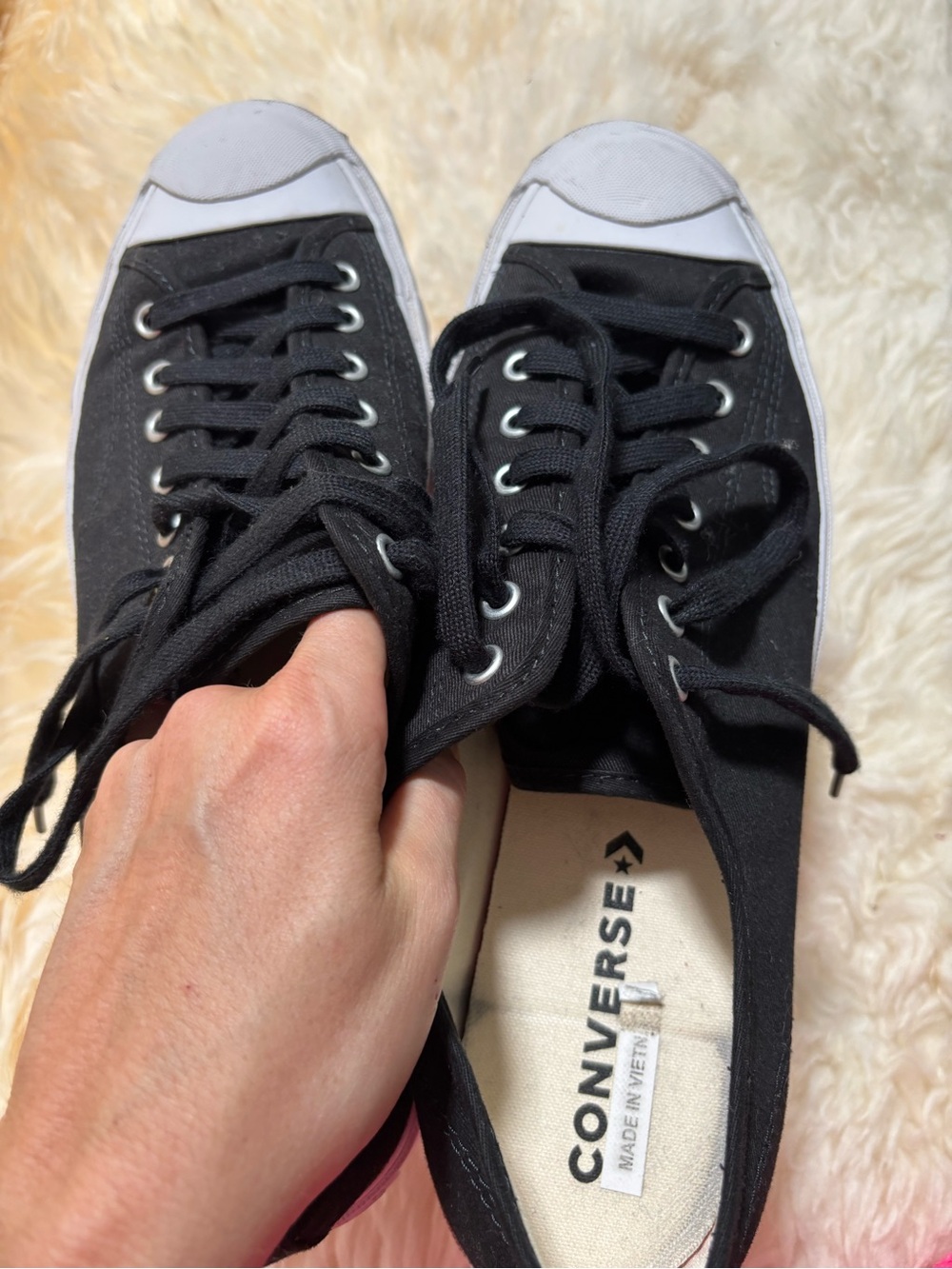 Converse Black and White Low-Top Canvas Sneakers